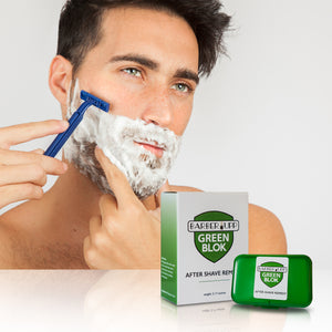 BarberUpp Alum Block, After Shave,100% Alum, Shaving Accessory, (3.5 oz / 100 grams) Storage Case Included,Styptic skin soothing Alum Green Blok.