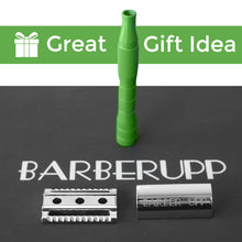 Load image into Gallery viewer, BarberUpp,Razor For Men, Long Handle (Brass) Safety Razor,Free Styptic Sticks,Astra Razor Blades Included, Single Blade Razor Perfect Addition To Your Safety Razor Kit.