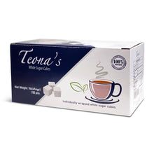 Load image into Gallery viewer, Teona's White Sugar, Individually Wrapped White Sugar Cubes, (152 Cubes) Perfect Sized Sugar Cubes For Tea And Coffee, 1 Pound Box Raw Sugar Cube, Perfect For Entertaining Guest. 100% Beet Root