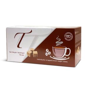 Teona's White Sugar, Individually Wrapped White Sugar Cubes, (152 Cubes) Perfect Sized Sugar Cubes For Tea And Coffee, 1 Pound Box Raw Sugar Cube, Perfect For Entertaining Guest. 100% Beet Root