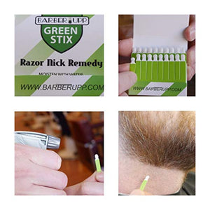 BARBERUPP Styptic Stick Shave Accessories (Green Stix, 3 Pack) Stops Bleeding For Razor Nicks For Men & Women - Sanitary and Great For Barbers or Personal